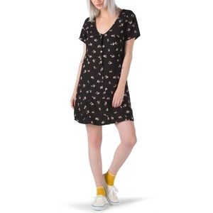 ✨🌼 VANS OFF THE WALL PINK PAINTED DAISY BUTTON UP DRESS🌼✨